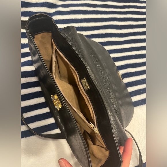 OROTON Australian Black Cowhide Genuine Leather Crossbody Bag - Picture 7 of 13